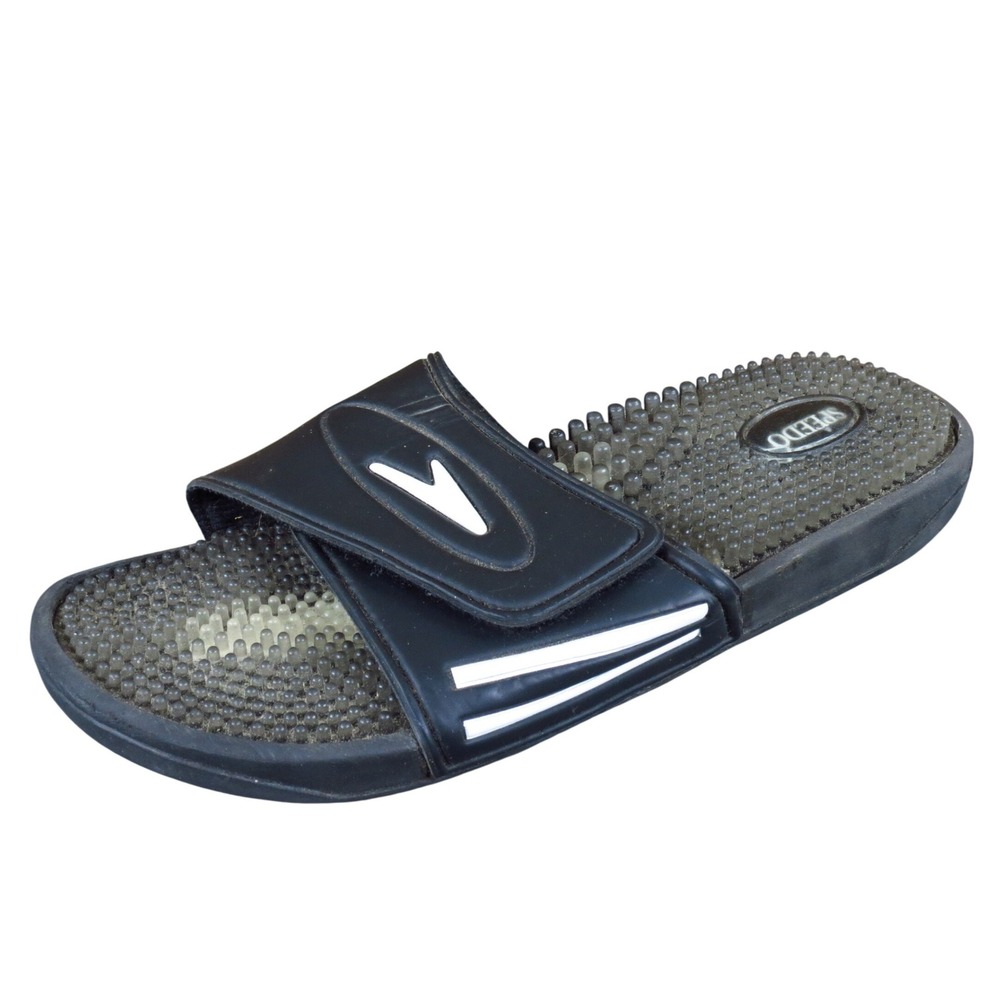Speedo‎ Massage Men Sandal Slide Size 9 Water Pool Beach Sport Black Synthetic